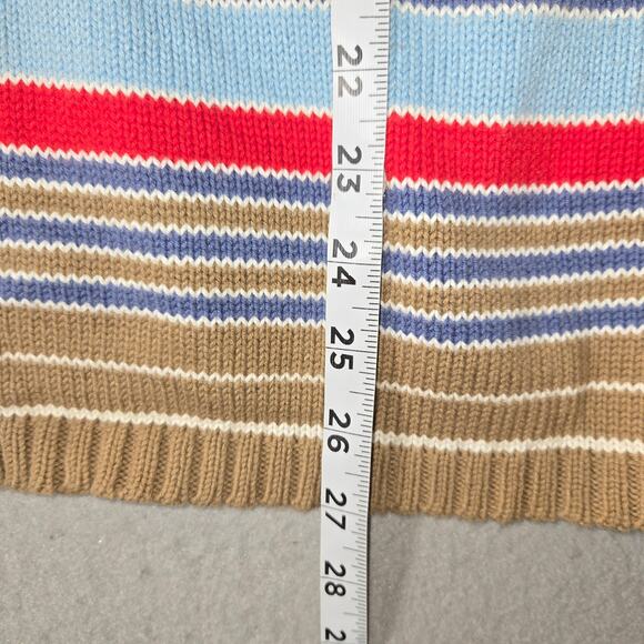 Villager Woman Liz Claborne XL 2 Striped ZIp Sweater Colorful Retro Cardigan - Picture 7 of 11